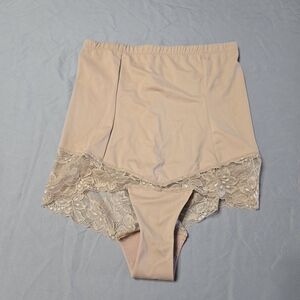 Nancy Ganz Sz 2XL Nude High-Waisted Lace Brief Shapewear